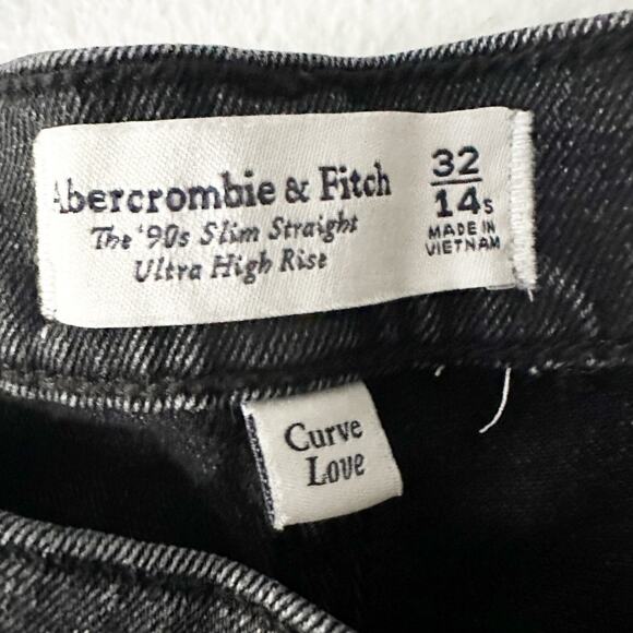 Abercrombie & Fitch The 90s Slim Straight Jean Ultra High Rise size 32/14 SHORT - Picture 6 of 13